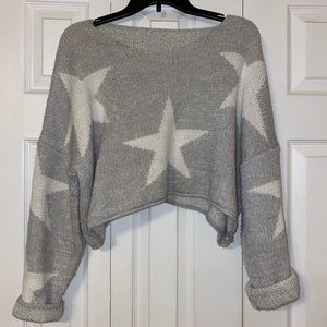 Cropped star sweater